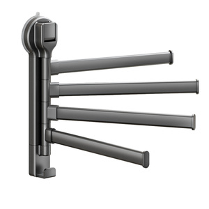 ราวแขวนผ้าขนหนูแบบหมุนได้ติดผนัง แบบหลายชั้น พับเก็บได้ ดีไซน์ทันสมัย วัสดุโลหะและ ABS - Product Image 5