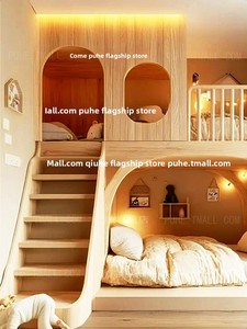 Letti a castello in legno massello in stile retrò francese per ostelli e hotel, letti per ragazzi e ragazze con sponda alta, personalizzabili. - Product Image 4