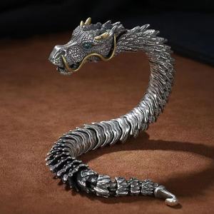 Браслет ручной работы с косточками и змеей, ювелирные изделия, браслет с китайским драконом для мужчин - Product Image 4