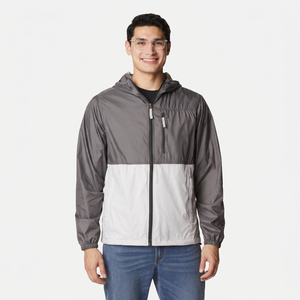 Haute qualité hommes toile Softshell coupe-vent veste coupe-vent automne décontracté col montant extérieur imprimé avant en gros - Product Image 1