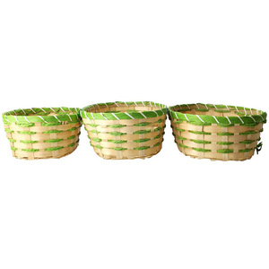 Easter Bamboo Woven <b>Storage</b> <b>Basket</b> Round Handmade Desktop Home Decoration - Product Image 4