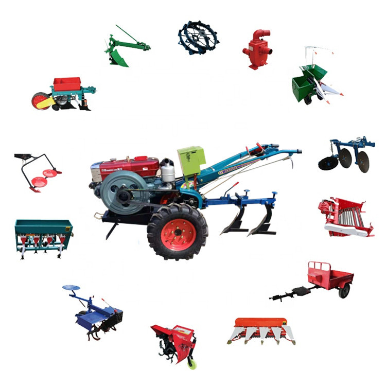 Walking Tractor with Plough Tiller grass