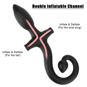 Plug Anal gonflable en Silicone liquide Plug fessier à <span class=keywords><strong>Double</strong></span> extrémité Jouet de masturbation gay fétiche adulte - Product Image 4