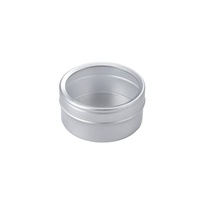 Barattolo Rotondo in Alluminio Argento da 40g con Coperchio Scorrevole, Contenitore per Candele da 40ml, Scatola per Tè