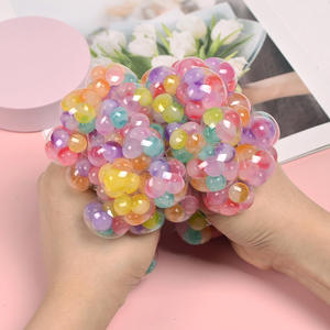 CHENXI Rainbow <b>Squishy</b> Mesh Ball Stress-relieving Sensory Toys 6cm Colored Soft Pinch Ball Fidget Toy - Product Image 4