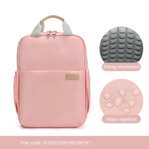 14" Large Waterproof Eco-Friendly Nylon Softback <b>Laptop</b> <b>Backpack</b> Business Arcuate Shoulder Strap Zipper Open Airbag Protection - Product Image 1