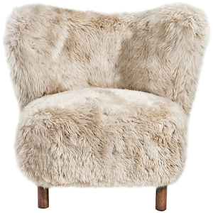 Fauteuil d'appoint silencieux pour villa résidentielle, style italien minimaliste, en peluche de laine longue, fauteuil de bureau individuel - Product Image 5