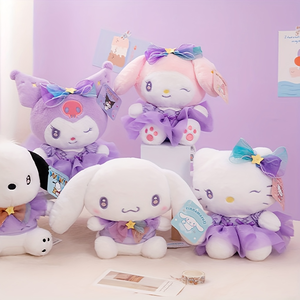 Muñeca de <span class=keywords><strong>Juego</strong></span> Interactiva Sanrios de 7.9 Pulgadas/20 cm, Falda de Encaje Morado, Lazo, Algodón PP, Animal de Peluche Suave, Regalo Perfecto - Product Image 5