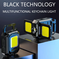 Lampe porte-clés COB en gros, nouvelle, mini, rechargeable USB, étanche IP54, ouvre-bouteille cadeau, lampe torche LED extérieure en aluminium et ABS, SOS