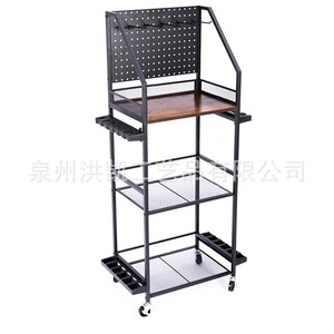 Garage fishing rod <b>storage</b> rack, holds 12 fishing rods, with pegboard/hooks, wheeled mobile fishing <b>cart</b>. - Product Image 5