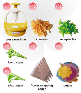 Kits de fabrication de bouquets de fleurs en tissu YX DIY pour enfants, arts et artisanat éducatifs STEM, kit de fabrication de fleurs faites à la main, jouet pour enfants - Product Image 2