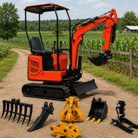 PENGIRIMAN GRATIS CE/EPA Mesin Pemindah Tanah Excavator Mini Zero Tail Swing Baru Dengan Bucket Thumb