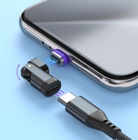 Câble de données magnétique 240W 180 °   Câble de charge rapide PD à embout rotatif, adapté pour MacBook 15 Pro et téléphone
