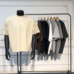 100% coton lourd graphique t-shirts Boxy t-shirt <span class=keywords><strong>Streetwear</strong></span> vêtements blanc plaine surdimensionné impression recadrée hommes été chaud - Product Image 2