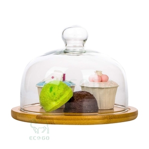 Base para Pastel Ecológica de Bambú Grabada, No Tóxica, con Cúpula, para Bodas, Fiestas, Hogar y Cocina - Product Image 3