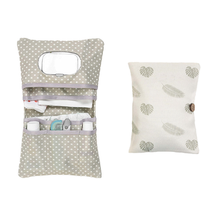 Organizador de Bolsa para Bebê em Tecido de Algodão Resistente à Água, <span class=keywords><strong>Mini</strong></span> Bolsas de Fraldas Dobráveis, Essenciais para Viagens de Recém-Nascidos - Product Image 1