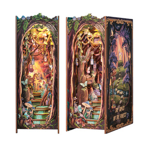 Forest Magic Bookend DIY Wooden 3D Puzzle Assembly Model Creative <b>Building</b> <b>Block</b> Toy For Youth Rectangle Sculptural Design - Product Image 5