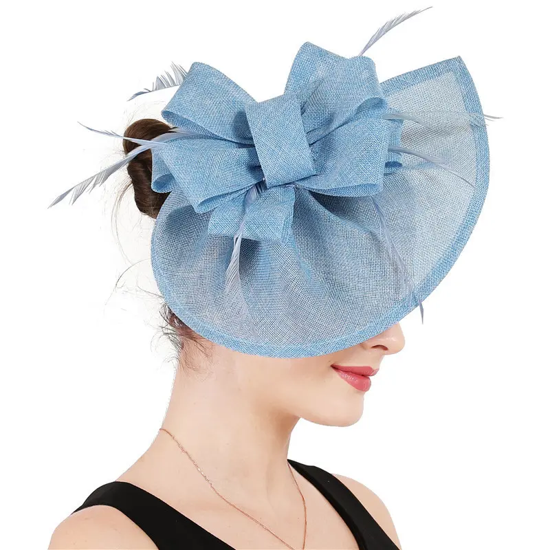 British Style Elegant Bride Hat Sinamay Handmade Lady Church Hats Net Church Hats And Fascinators For Women