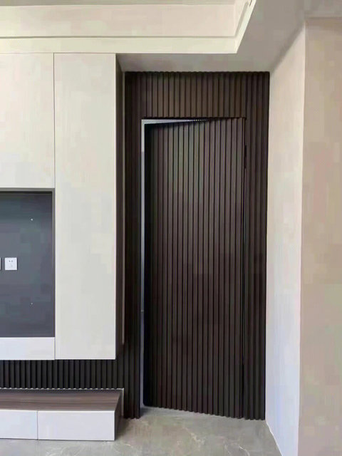Living Room TV Wall Protective Panel with Hidden Door Sofa Feature Wood Minimalist Decorative Cabinet for Hotel Apartment Use