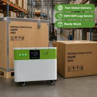 Station d'alimentation portable 5120Wh 5000W avec batterie LiFePO4, système de stockage d'énergie domestique sur roues, UPS de secours tout-en-un