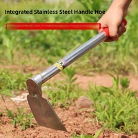 Petite houe de jardin en acier inoxydable à double usage pour le désherbage et le travail du sol dans les potagers domestiques