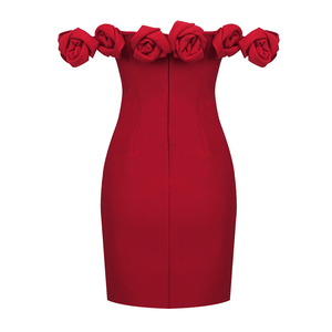 Abito da donna rosso rosato a tinta unita, con top a fascia e schiena scoperta, orlo plissettato, ideale per feste di compleanno e serate, lavabile, vestibilità naturale - Product Image 1