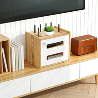 Organisateur de câbles en bois, support pour routeur, étagère pour dissimuler les câbles WiFi, boîte de rangement murale pour routeur avec trous pour câbles