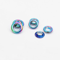 Oeillets métalliques colorés sans nickel, très demandés, avec rondelle, en laiton, et logo personnalisable pour vêtements