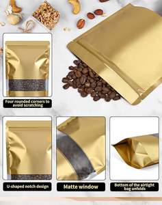 Sacs anti-odeurs, sacs refermables avec fenêtre mate, pochettes en aluminium à fermeture hermétique pour bonbons, haricots, emballage alimentaire, faible MOQ - Product Image 4