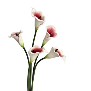 Fleur artificielle Calla Lily en forme de croissant, blanche avec cœur violet, longue tige, arrangement de bureau ou de sol, décoration de la maison, accessoire de mariage - Product Image 5