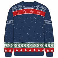 Pull en tricot à motif de Noël, pull décontracté pour homme, chaud, légèrement extensible, col rond, pour homme, automne-hiver