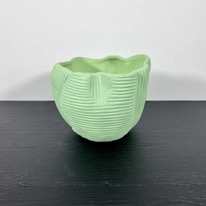 Modern Ceramic & Porcelain <b>Vase</b> Set Irregular Green Flower Design for Home Decor Matte & Glazed <b>Vases</b> for Patio Pot Usage - Product Image 3