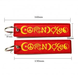 Porte-clés personnalisé en tissu brodé avec impression double face pour voiture - Product Image 3