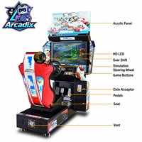Simulateur de course automobile à monnayeur, machine de jeu d'arcade, simulateur de conduite avec écran LCD pour parc d'attractions, vente en gros