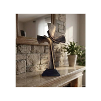 Décoration de table en bois sculpté abstrait, sculpture ondulée artisanale moderne, cadeau spirituel religieux pour la maison ou le cheminée