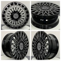 Directo de fábrica 17X7.5H/PCD 5X112 Rueda de aleación de aluminio Ranura de fresado fino Forjado Pulido Nuevo 25mm Coches de pasajeros Negro brillante
