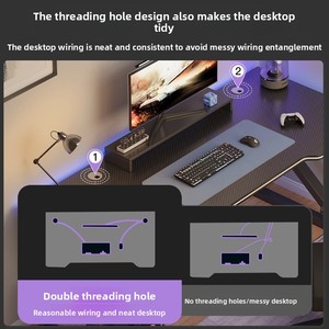 Bàn chơi game máy tính, bàn làm việc đa năng, chân kim loại hình chữ C, thiết kế phổ biến, bán buôn - Product Image 4