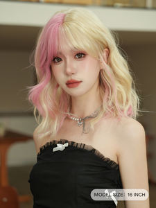 วิกผมสีบลอนด์และสีชมพูแบบธรรมชาติ ลอนคลื่น พร้อมหน้าม้า วิกผมบ๊อบสั้น วิกผมยาว<span class=keywords><strong>ประ</strong></span><span class=keywords><strong>บ่า</strong></span>สำหรับ<span class=keywords><strong>ผู้หญิง</strong></span> วิกผมคอสเพลย์ ครูเอลลา เดวิลล์ <span class=keywords><strong>ผม</strong></span>สังเคราะห์ - Product Image 2