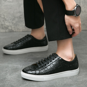 Scarpe Casual da Uomo in Pelle di Coccodrillo, Basse con Lacci, Comode e Antiscivolo per Attività all'Aperto e Quotidiane - Product Image 5