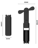 Kipas Mini Genggam 3 in 1 Portabel, Lucu, Dapat Dilipat, Dapat Dipakai, USB Rechargeable, Kipas Saku Kecil Imut Dengan Power Bank