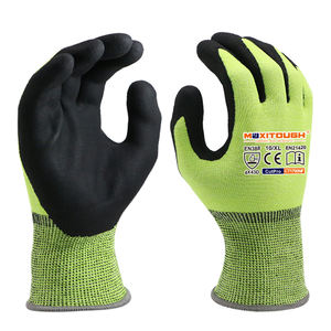 Gants de sécurité de travail MaxiTough avec logo personnalisé, CE En388 4X43D, résistants aux coupures, niveau <span class=keywords><strong>D</strong></span>, antidérapants, revêtement en nitrile - Product Image 1