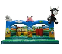 Grand pilier et faisceau gonflables 3D pour enfants, terrain de jeux de tondeuse gonflable