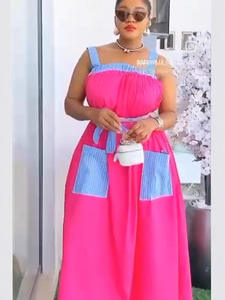 Robe longue en coton vintage anti-statique sans col et épaules dénudées, style patchwork, collection Printemps 2026, pour le commerce international – Grande Vente - Product Image 2