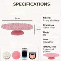 Éponge en silicone pour le nettoyage du visage, tampon de nettoyage pour pinceaux de maquillage, rond, portable, avec ventouse, nettoyant instantané, couleur et emballage personnalisables
