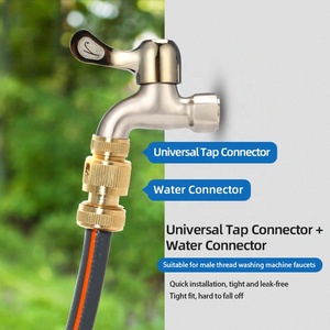 Raccord fileté en laiton pour robinet, connecteur rapide en métal massif pour <span class=keywords><strong>tuyau</strong></span> d'<span class=keywords><strong>arrosage</strong></span>, adaptateur <span class=keywords><strong>de</strong></span> <span class=keywords><strong>tuyau</strong></span> 1/2 3/4 pouce 20mm <span class=keywords><strong>25mm</strong></span> - Product Image 2