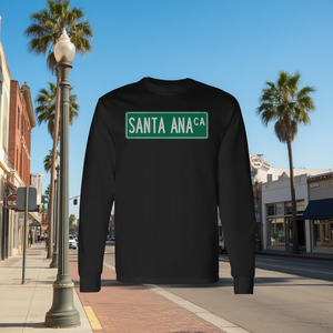Santa Ana Ca Street <b>Sign</b> Long Sleeve T-Shirt <b>Retro</b> Style - Product Image 3