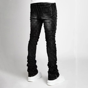 <span class=keywords><strong>Jeans</strong></span> <span class=keywords><strong>Cargo</strong></span> da Uomo Streetwear all'Ingrosso, Pantaloni in Denim Dritti e Impilati, <span class=keywords><strong>Jeans</strong></span> da Uomo con Diamanti - Product Image 3