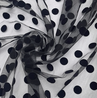 Polyester Coton Soie Velours Ignifuge Polka Dot Velours Sheer Drapé Rembourrage B1 Jacquard Rideau Occultant Tissu