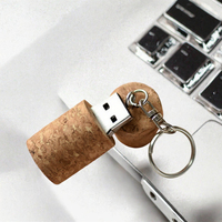 Clé USB 2.0 en bois 128 Mo, clé USB en liège, porte-clés, cadeau créatif, disque U, logo personnalisé