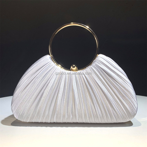 OC4442 Bolso de Mano Tipo Clutch para Mujer, Diseño Plisado, Color Sólido, Asa Redonda, Bolso de Noche Elegante para Fiesta, Precio Económico al por Mayor - Product Image 4